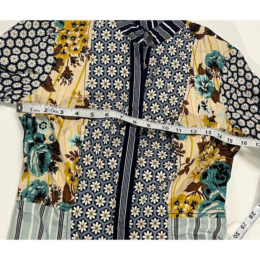 Maeve Anthropologie Buttondown Mini Dress Long Sleeve Pockets Sz 2 Floral Preppy - Picture 8 of 16
